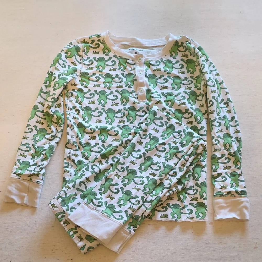 Roller Rabbit Green Monkey Kids Pajama Set - Picture 1 of 4